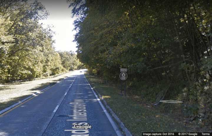 The southbound Palisades Interstate Parkway near Exit 16 in Stony Point.