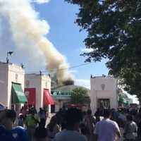 <p>A look at the fire on the carousel at Playland that broke out.</p>