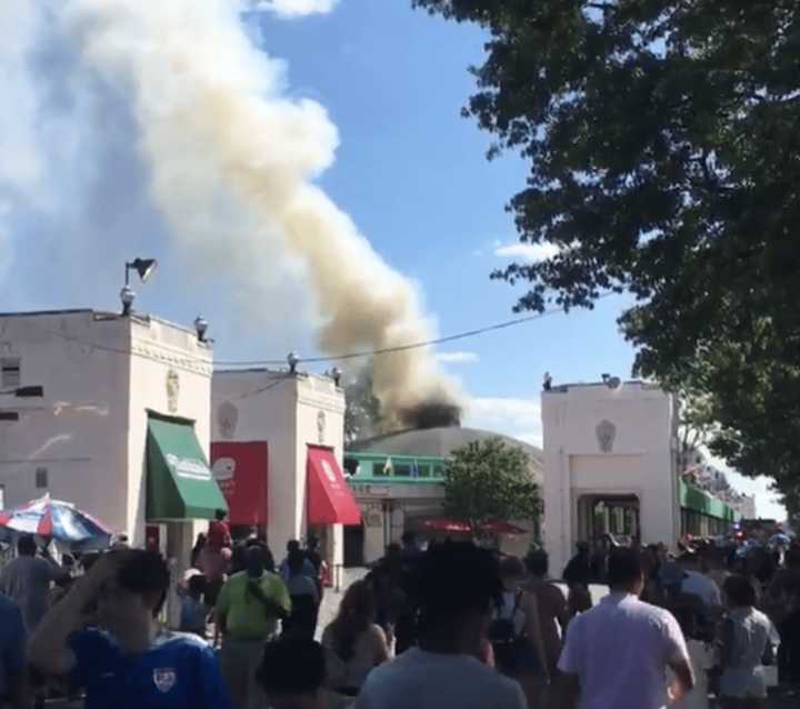 A look at the fire on the carousel at Playland that broke out around 4:15 p.m.