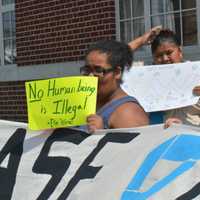 <p>Protesters rallied against Chase Bank Wednesday in Bridgeport.</p>