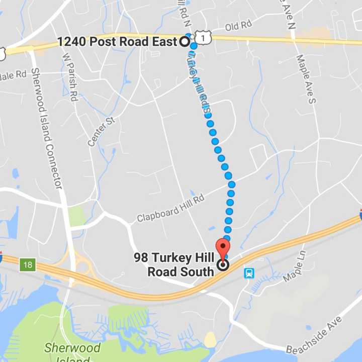 Turkey Hill Road South is blocked by a fallen tree Friday morning, police said.