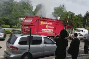 Video: Garage Truck Crashes Into Pole, Igniting Fire In Monsey