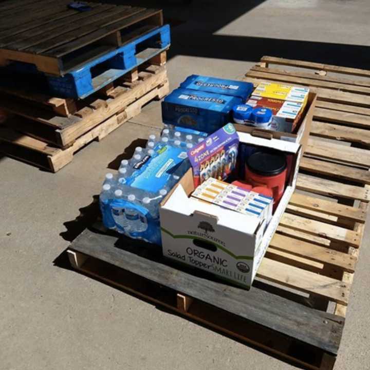 The first donations for Danbury, Texas, came in the fire department earlier today.