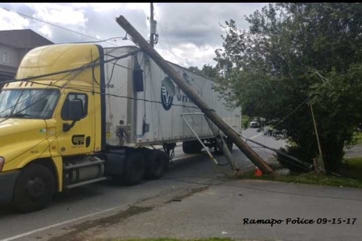 Tractor-Trailer Crash Brings Down Pole, Wires In Monsey