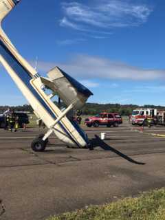Plane Lands On Its Nose At Danbury Airport