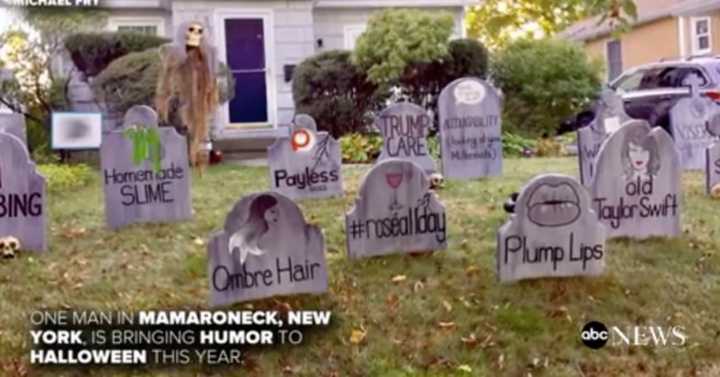 Mamaroneck resident Michael Fry&#x27;s &quot;2017 Dying Trends graveyard&quot; was featured on ABC News,  sparking a stir on social media.