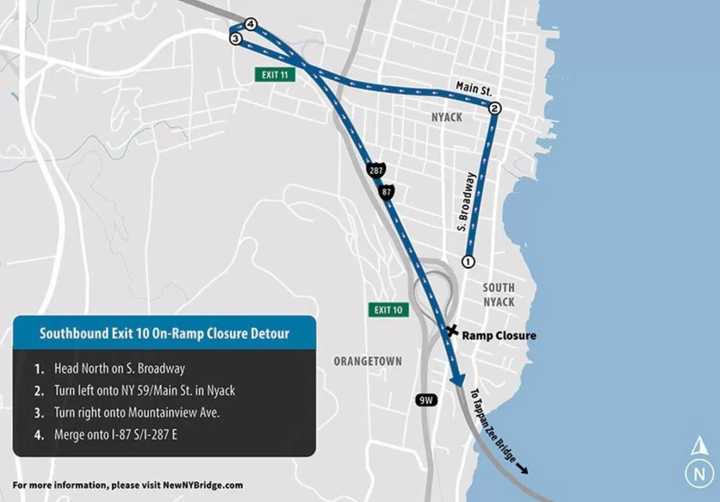 The detour that is planned this week near the Tappan Zee Bridge.