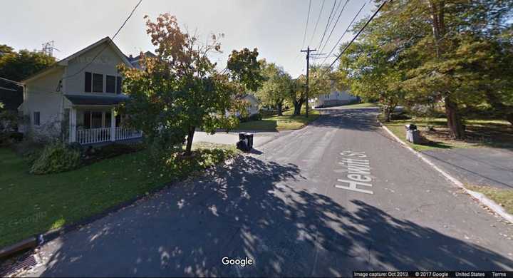 Winds brought down a tree on a house on Hewitt Street in Garnerville.