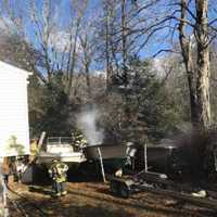 <p>A fire broke out in a boat and trailer, leaving an Airmont home with damage.</p>