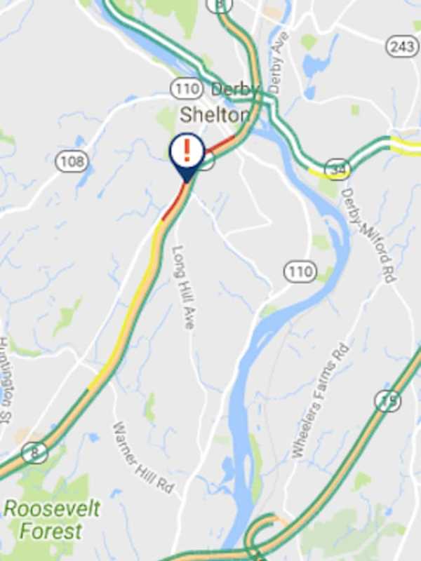 Rollover Crash Causes Delays On Route 8 In Shelton