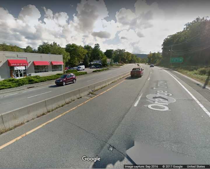 The area of the Orange Turnpike (Route 17) where the incident occurred.