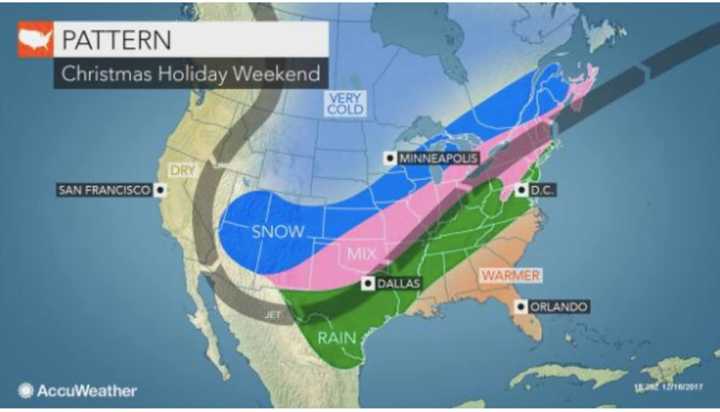 A stormy weather pattern is expected from Dec. 24-28.