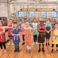 <p>The contestants on &quot;Kids Baking Championship.&quot; Closter&#x27;s Linsey Lam is in the front on the right side.</p>