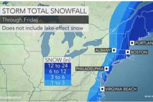 Projected Snowfall Totals Updated As Nor'easter Arrives