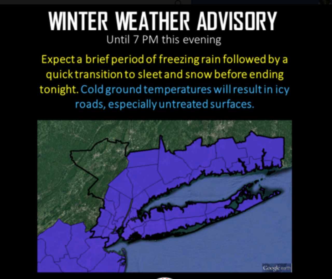 Winter Weather Advisory Issued For Freezing Rain, Sleet, Snow | Armonk ...