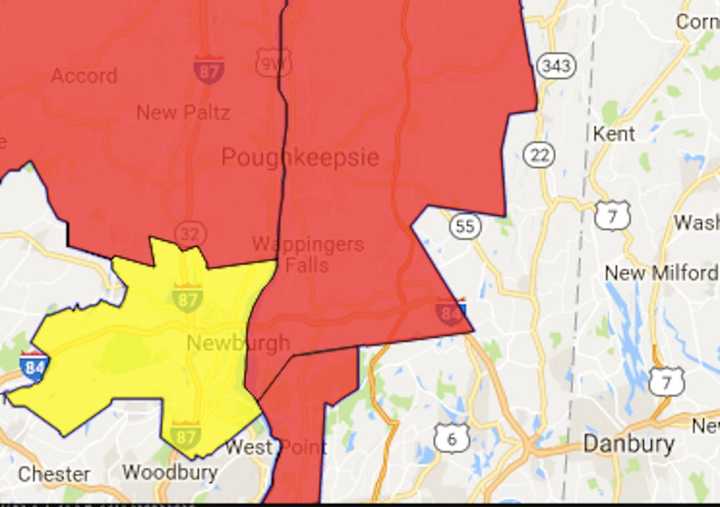 A look at the Central Hudson power outage map Saturday morning.