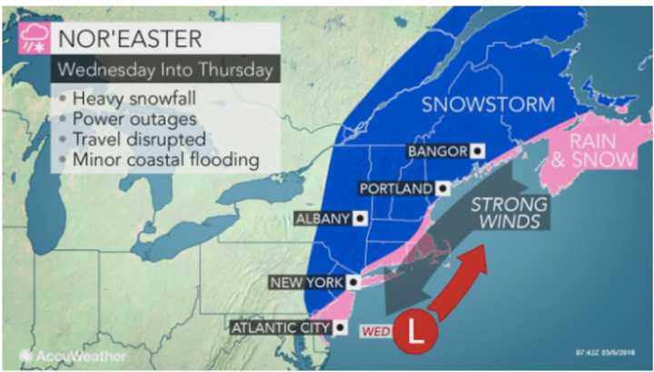 A look at the new Nor&#x27;easter taking aim at the area.