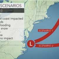 <p>A look at the two scenarios for Monday&#x27;s potential Nor&#x27;easter.</p>