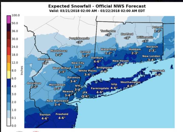 First Snowfall Projections Released For Start-Of-Spring Storm ...