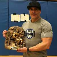 <p>Kahn took first place at a bench press competition for law enforcement.</p>