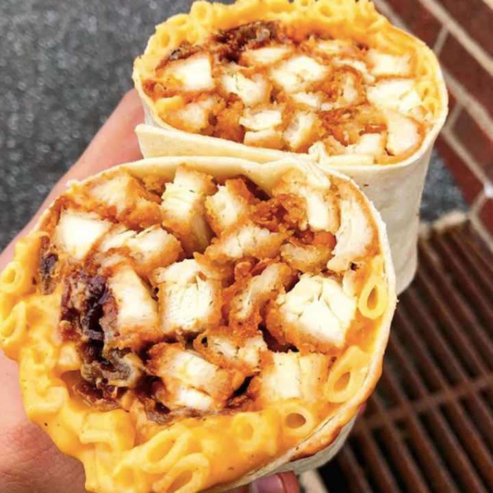 Bite into the mac &#x27;n&#x27; cheese wrap at Crossroads Deli in Bergenfield.