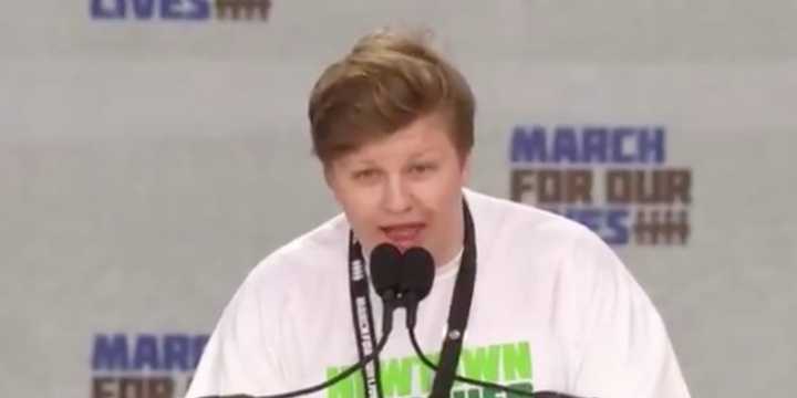 Newtown High School student Jackson Mittelman speaks at the March For Our Lives rally in Washington, D.C.