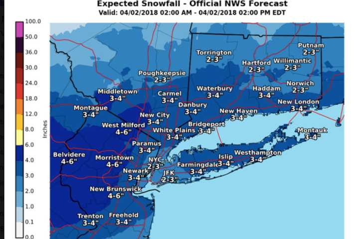 Projected Snowfall Totals Increase For Storm That Will Sweep Through Area