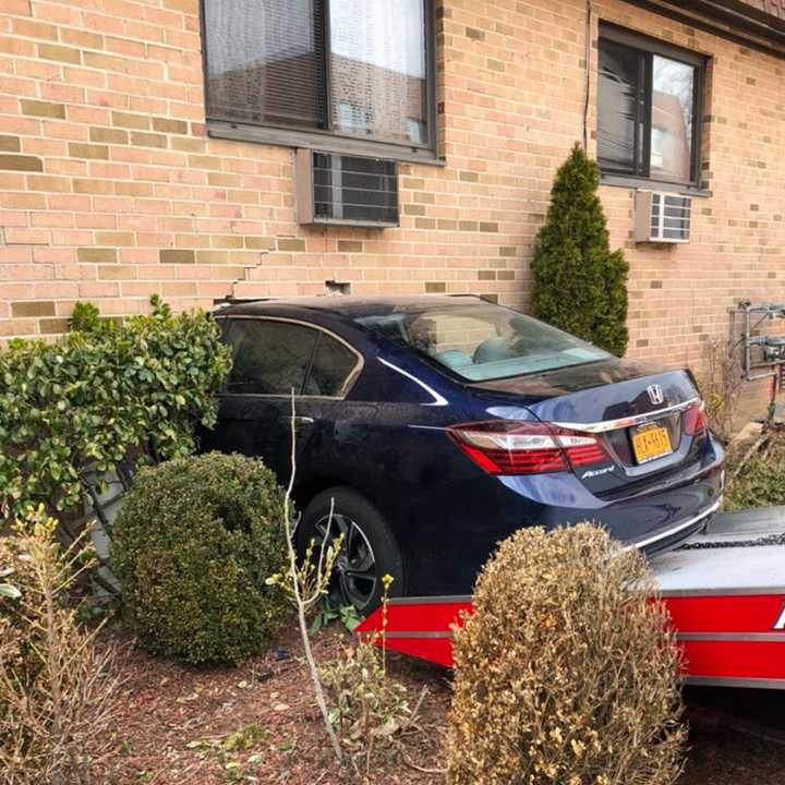 A car was driven into the Scarsdale Ridge condo complex on Thursday.