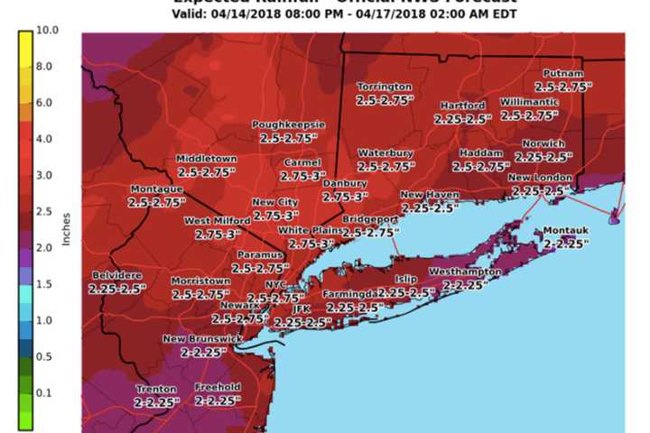 Stormy Sunday, Monday: Cold With Rainfall Up To 3 Inches, Coastal Flooding