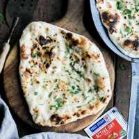 <p>Homemade garlic naan.</p>