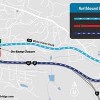 <p>A map of the planned closures for this week near the new Tappan Zee Bridge.</p>