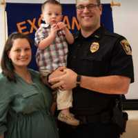 <p>Chris DeFalco with his family. He was named &quot;Officer of the Year&quot; this week by the Ridgefield Police Department.</p>