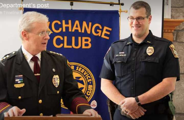 Chris DeFalco, at right, was named &quot;Officer of the Year&quot; this week by the Ridgefield Police Department.