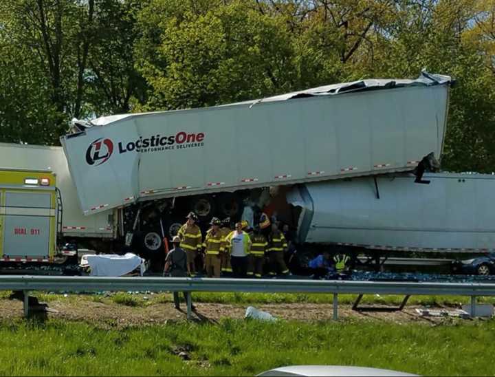 A look at the crash scene on I-87.