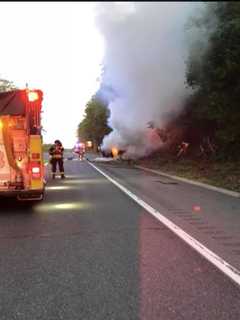 Car Bursts Into Flames After Crash On Taconic Parkway