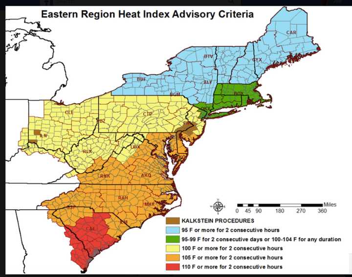 The heat index (the combination of actual temperature with humidity) is expected to hit triple digits on Monday.