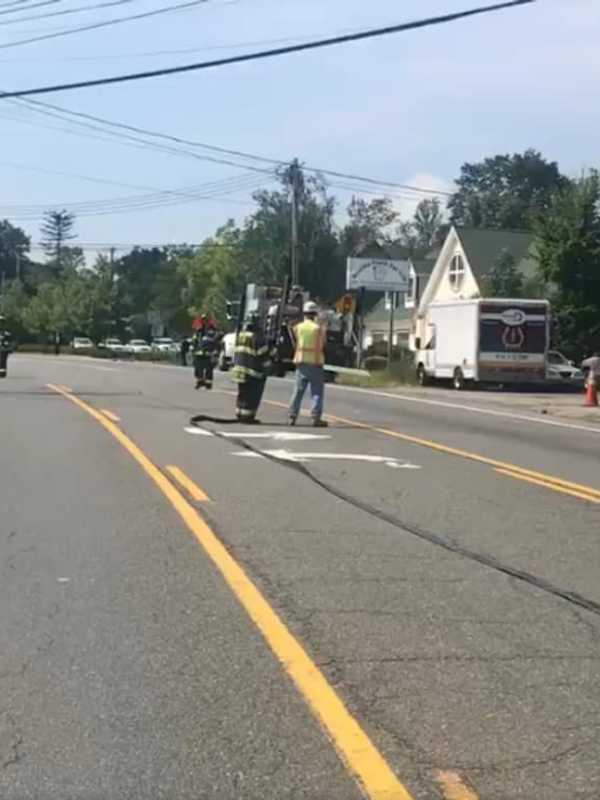 Gas Line Struck, Causing Route 59 Closure