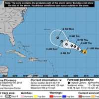 <p>The current projected path for Florence.</p>