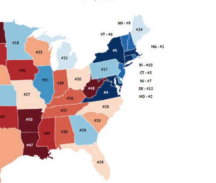 A new study ranks the top-educated states in the nation.