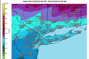 Latest Rainfall Projections: Florence Brings Downpours, Storms To Area