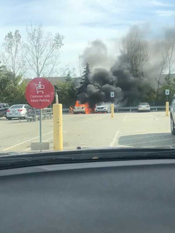 Firefighters Battling Car Fire At Stop & Shop In Nanuet