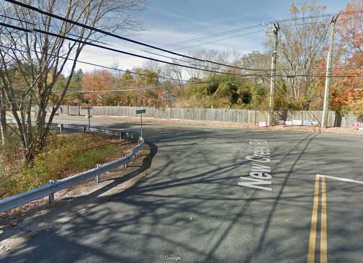 The intersection of Greens Farms Road and New Creek Road in Westport.