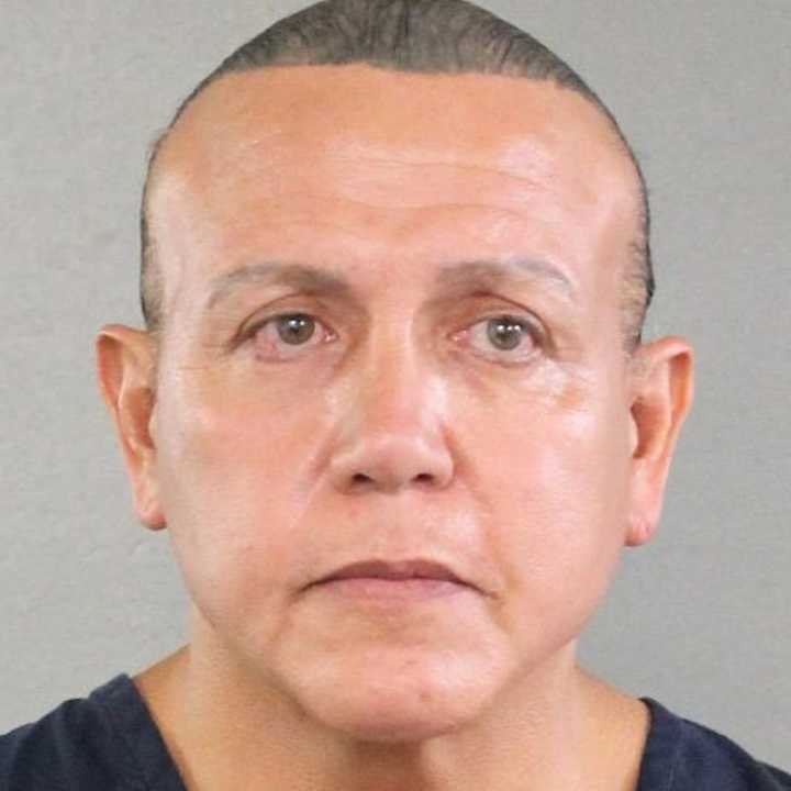 A booking photo of Cesar Sayoc, Jr., from an earlier arrest.