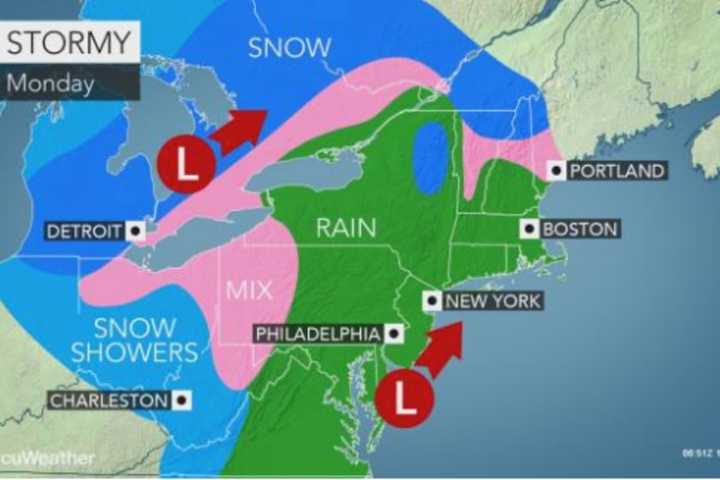 Quick-Moving Nor'easter Will Bring Heavy Rain, Gusty Winds, Snarl Evening Commute