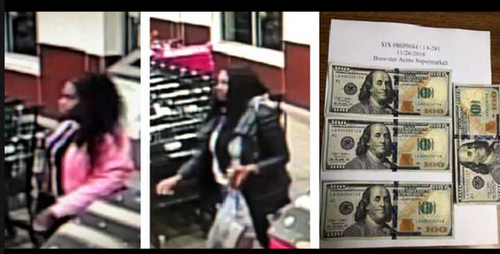 The suspects and the counterfeit bills.