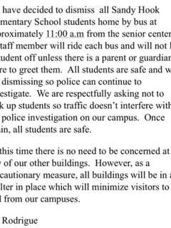 Sandy Hook Elementary Receives Bomb Threat On 6th Anniversary Of Massacre