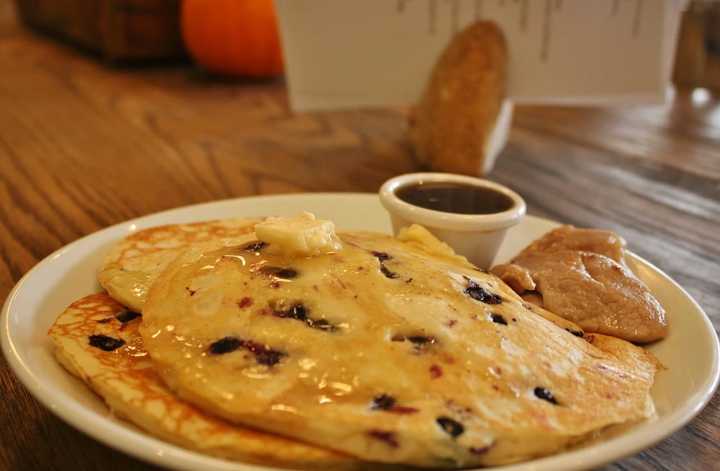 Pancakes with Irish syrup at Dottie Audrey’s Bakery Kitchen in Tuxedo Park.