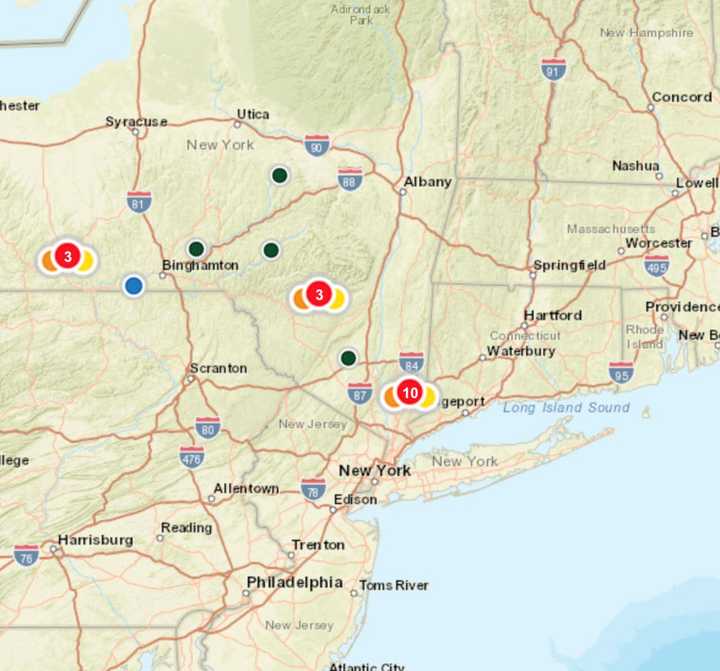 NYSEG Outage Map on Friday, Dec. 21.