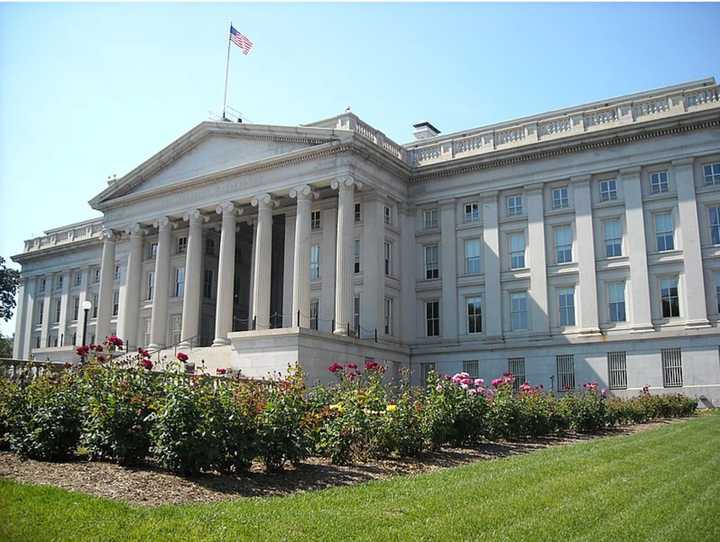 The U.S. Treasury Building.
