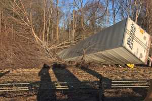 Driver Dies After Tractor-Trailer Crashes Down Embankment Off I-95